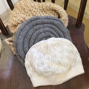 Vintage Lot(2)Hats And (1)Scarf